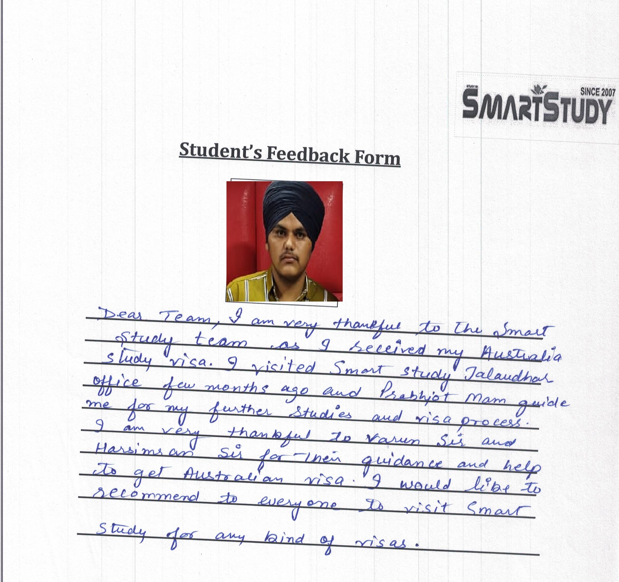 Feedback Immigration and Visa experts in Punjab Smart Study